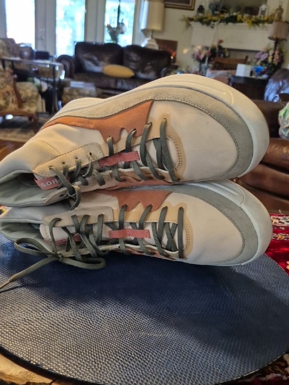 Sorel "Ona"Beige Tan &pink Casual Hiker Sneakers Womens Sz.11.(#2030SH) - Picture 15 of 16
